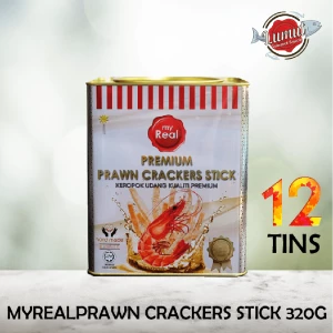 12 x myReal Premium Prawn Crackers Stick 320g (Tin)