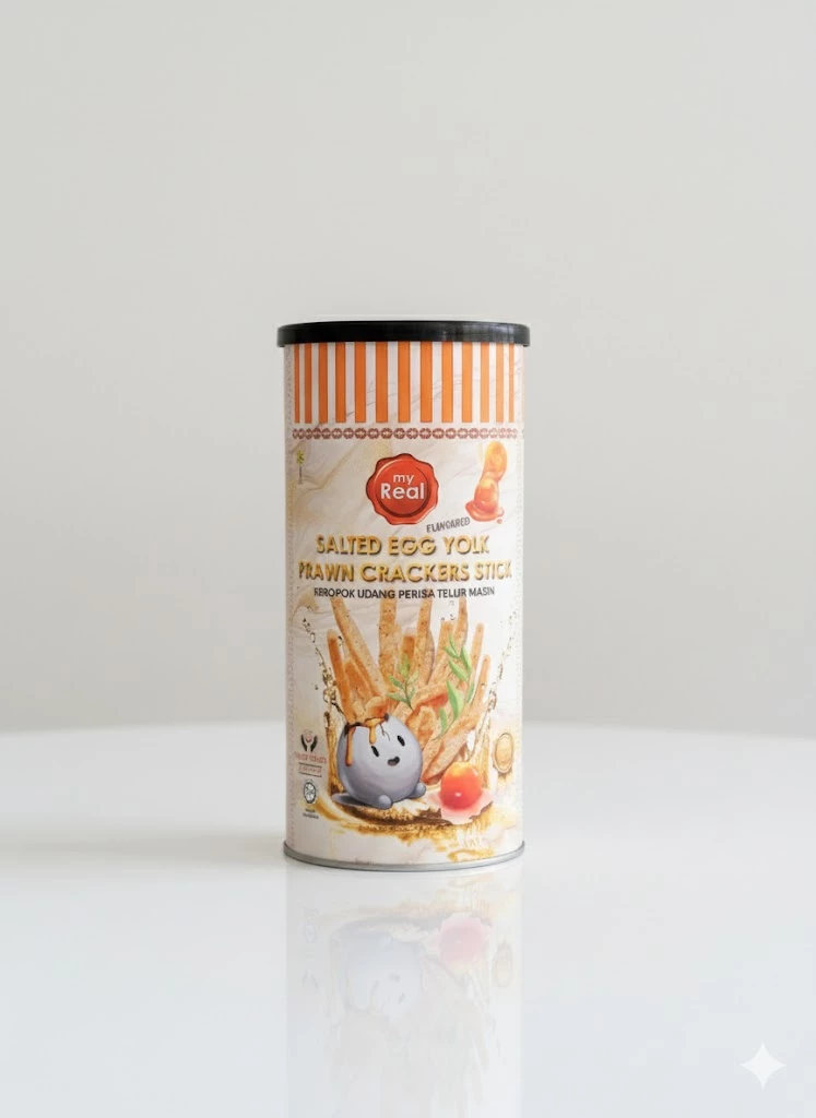 myReal Salted Egg Yolk Prawn Crackers Stick 100g-img