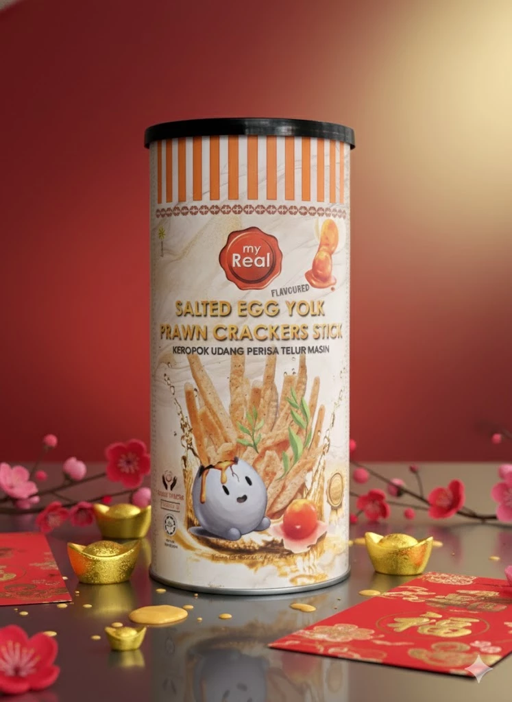 myReal Salted Egg Yolk Prawn Crackers Stick 100g