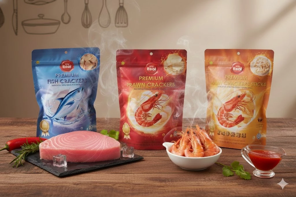 12 x50 Grams myReal Prawn Crackers / Fish Crackers (Variety)